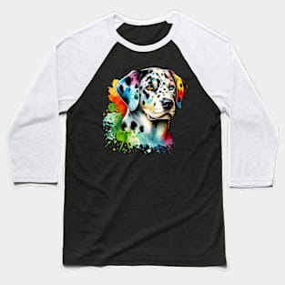 Watercolor Catahoula Leopard Baseball T-Shirt